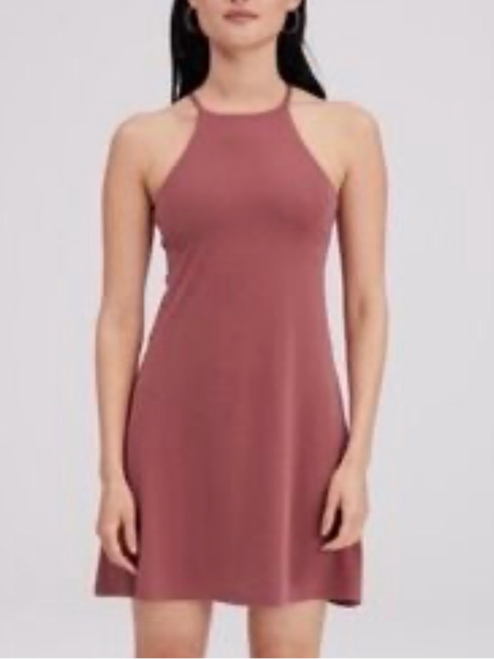 girlfriend collective Dusty Rose Halter A-Line Dress
